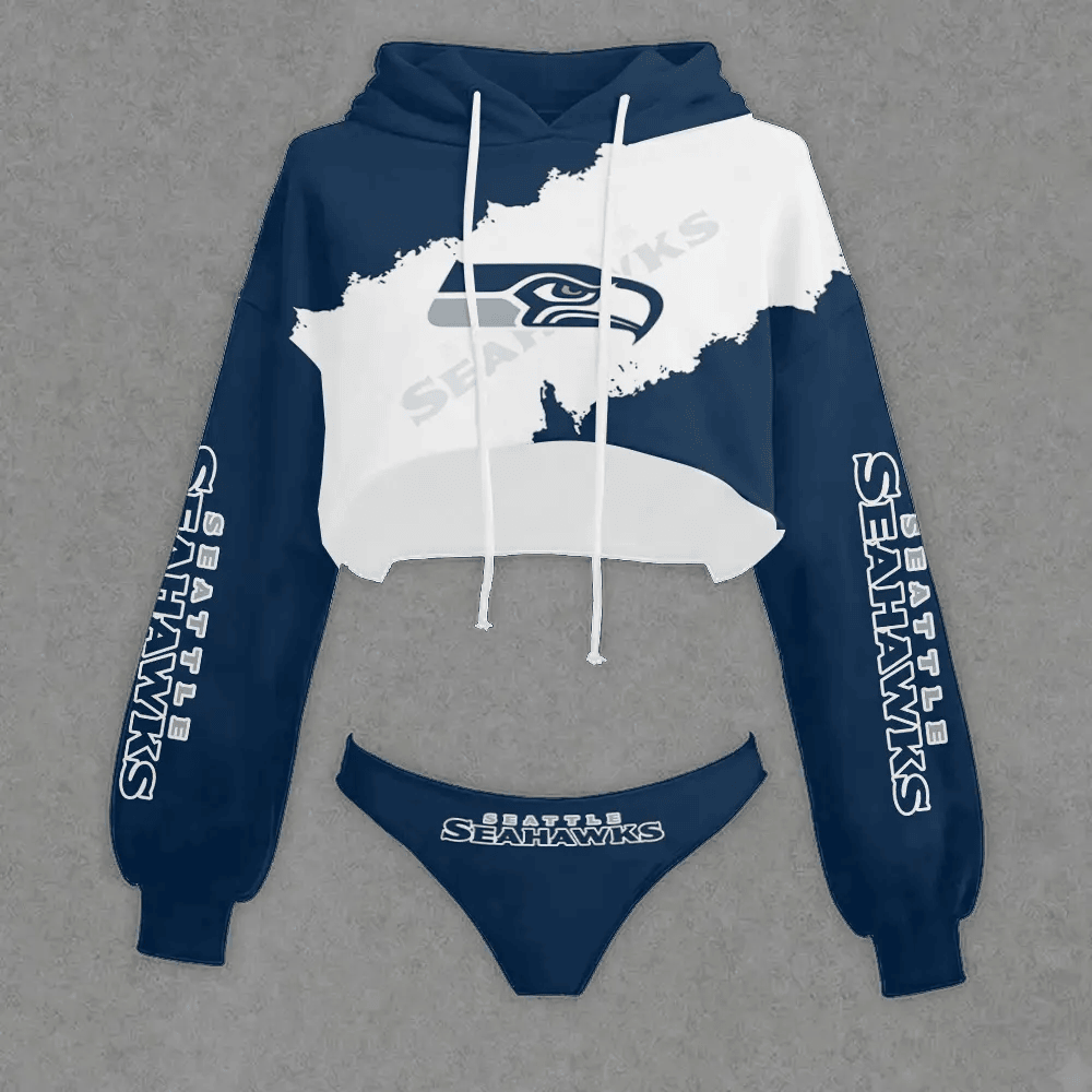 Seattle Seahawks Cropped Hoodie & Bottom Set