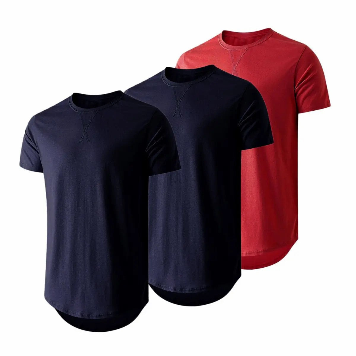 Mens Cotton Hipster Hip Hop Longline Crewneck T-Shirt