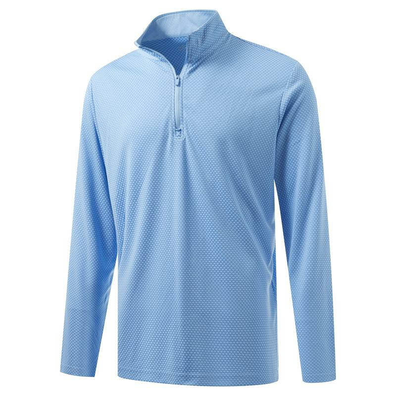 Quarter Zip Pullover Men Jacquard Dry Fit Moisture