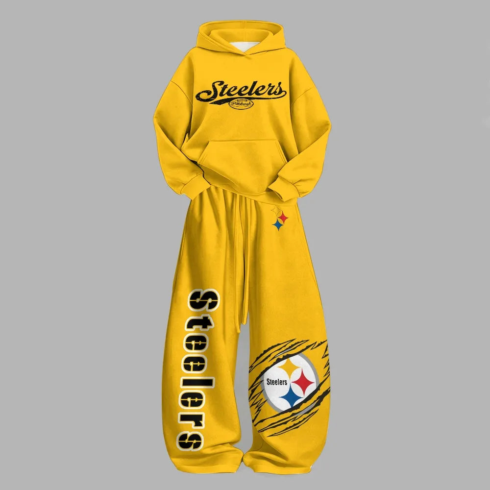 Pittsburgh Steelers Vintage Plush Hoodie set | NFL