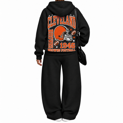 Cleveland Browns-Vintage Plush Hoodie set