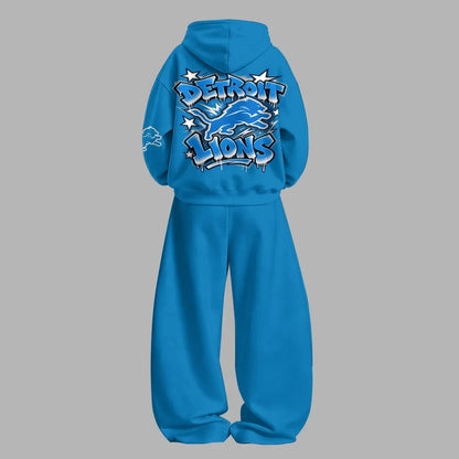 Detroit Lions Vintage Plush Hoodie set | NFL