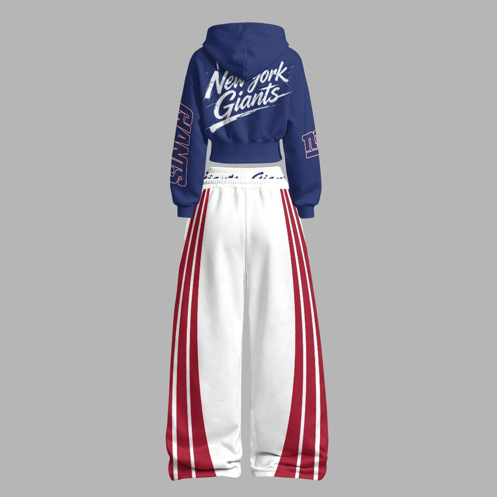 New York Giants Zip-up hooded jacket and elastic-waist pants set | NFL