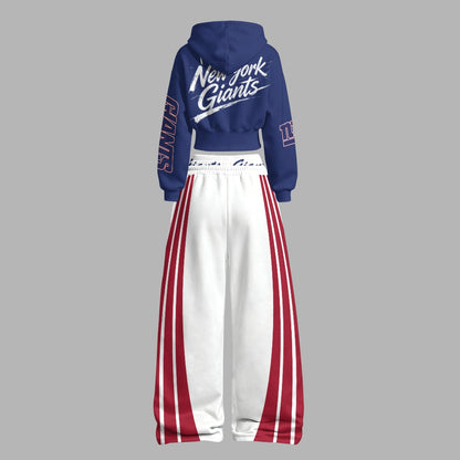 New York Giants Zip-up hooded jacket and elastic-waist pants set | NFL