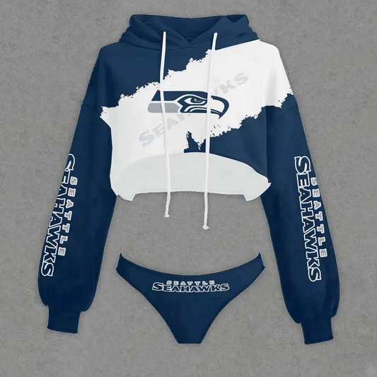 Seattle Seahawks Cropped Hoodie & Bottom Set