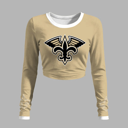 "New Orleans Saints" Long-sleeved double-layer stretch pants set
