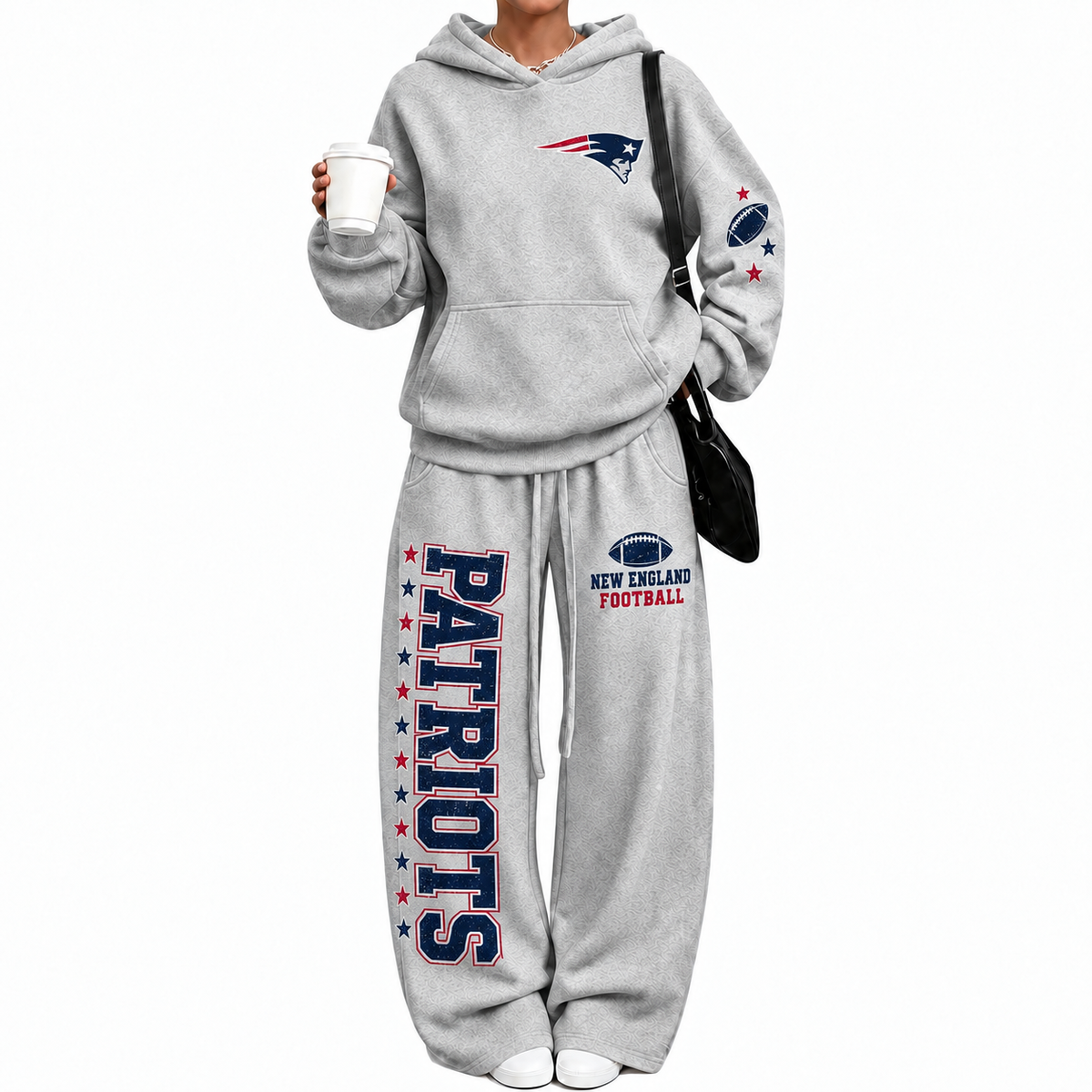 New England Patriots-Vintage Plush Hoodie set