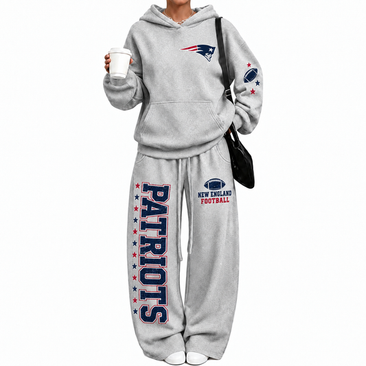 New England Patriots-Vintage Plush Hoodie set