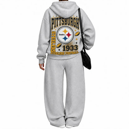 Pittsburgh Steelers-Vintage Plush Hoodie set
