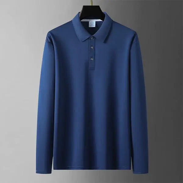 Men’s Lightweight Long Sleeve Polo Shirt Set of 5 in Multiple Colors