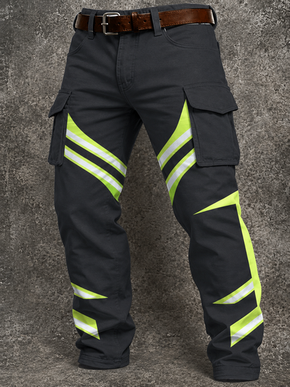 Men's Casual Button Long Pants with Pockets