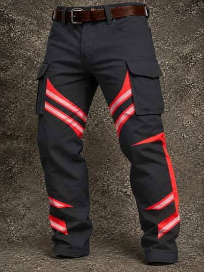 Men's Casual Button Long Pants with Pockets