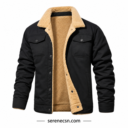 Men's Sherpa-Lined Winter Trucker Jacket Serenecsn