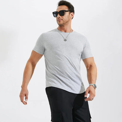 Mens  Cotton Hipster Hip Hop Longline Crewneck T-Shirt