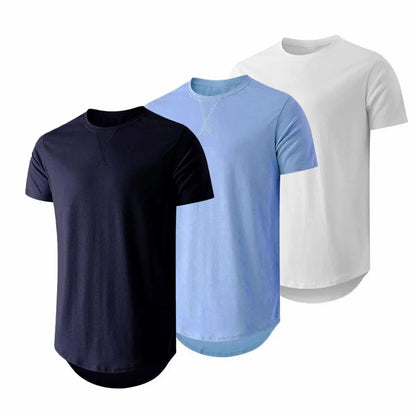 Mens  Cotton Hipster Hip Hop Longline Crewneck T-Shirt