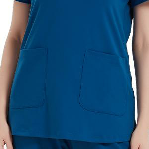Women V Neck Shirt with 2 Pockets