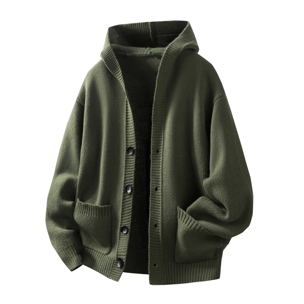 Men's Heavyweight Button Hooded Sweatshirt serenecsn