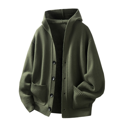 Men's Heavyweight Button Hooded Sweatshirt serenecsn
