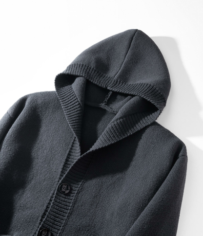 Men's Heavyweight Button Hooded Sweatshirt serenecsn