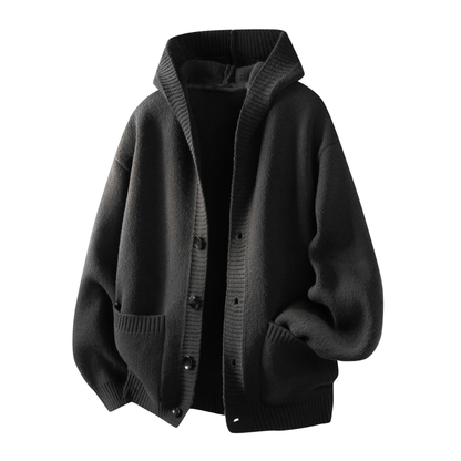 Men's Heavyweight Button Hooded Sweatshirt serenecsn