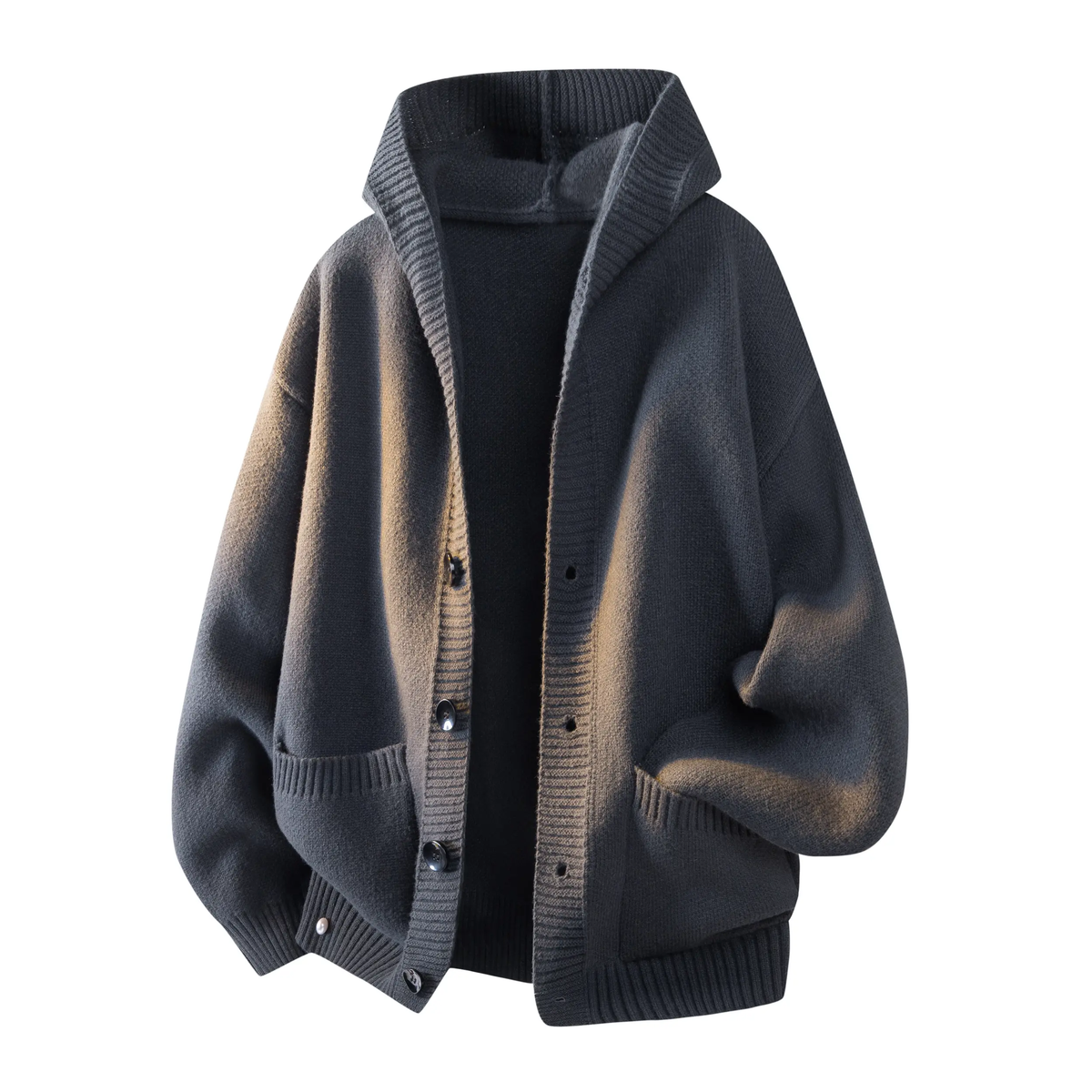 Men's Heavyweight Button Hooded Sweatshirt serenecsn
