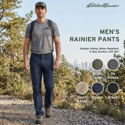 Men's Water-Repellent Stretch Hiking Pants with UPF 50+