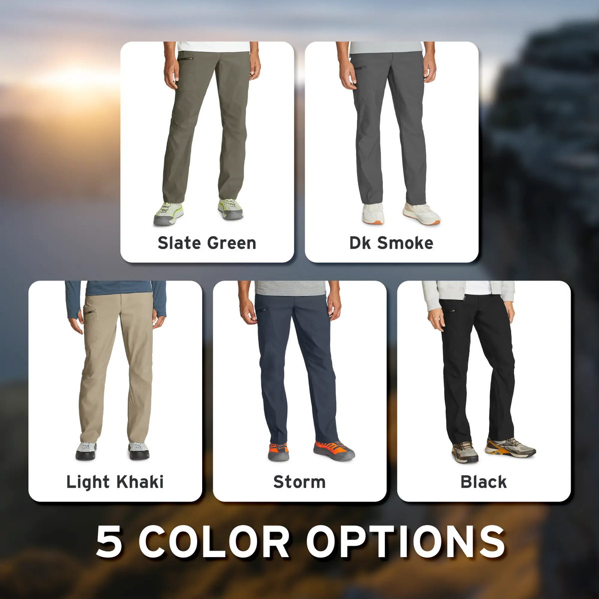 Men's Water-Repellent Stretch Hiking Pants with UPF 50+