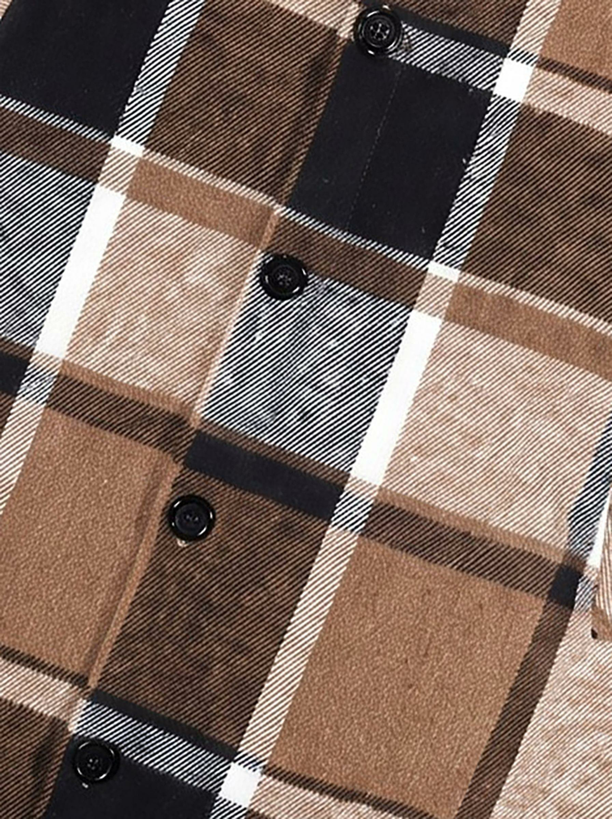 Men’s Plaid Longline Coat – Casual Button-Up Jacket