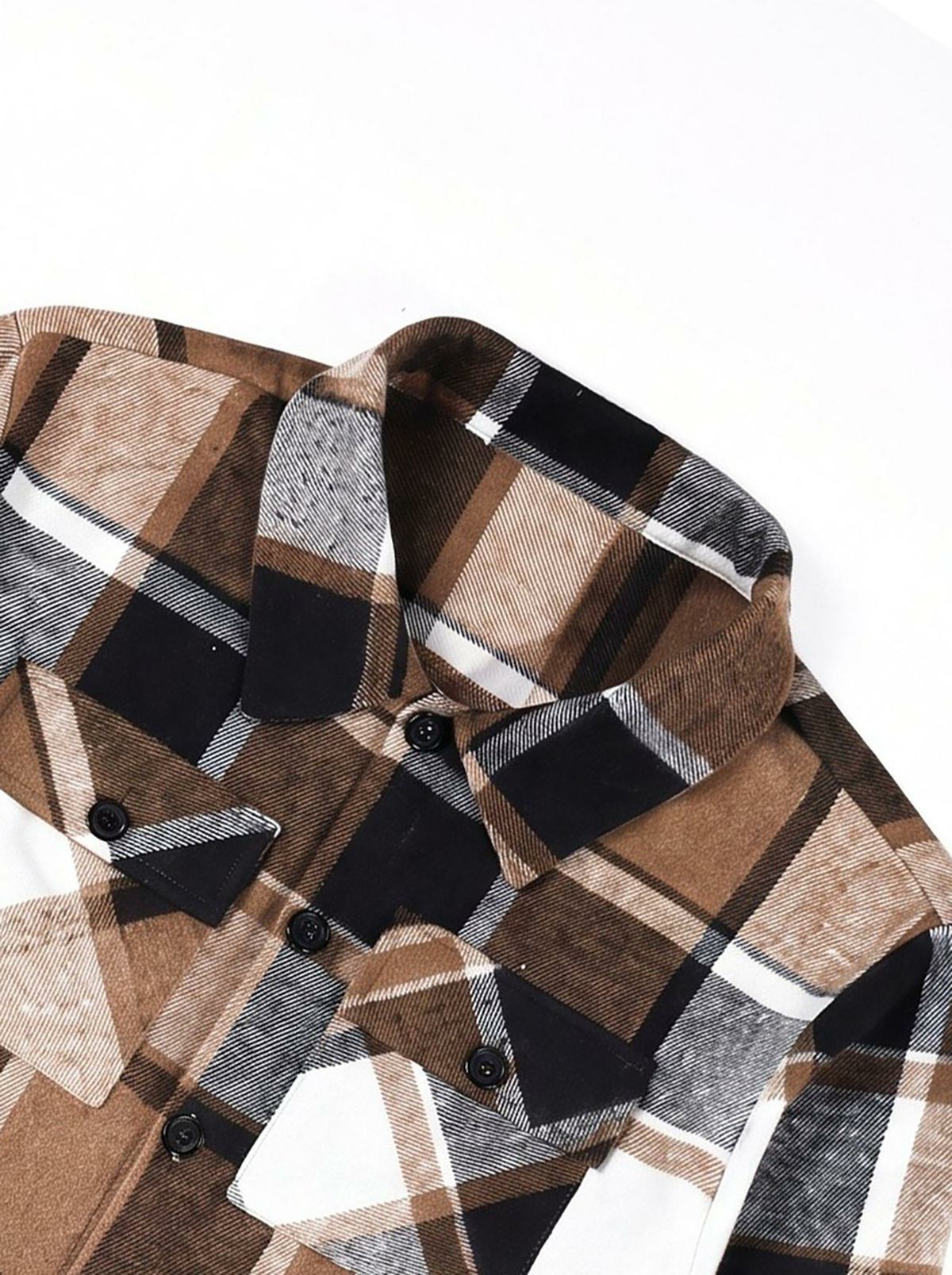 Men’s Plaid Longline Coat – Casual Button-Up Jacket