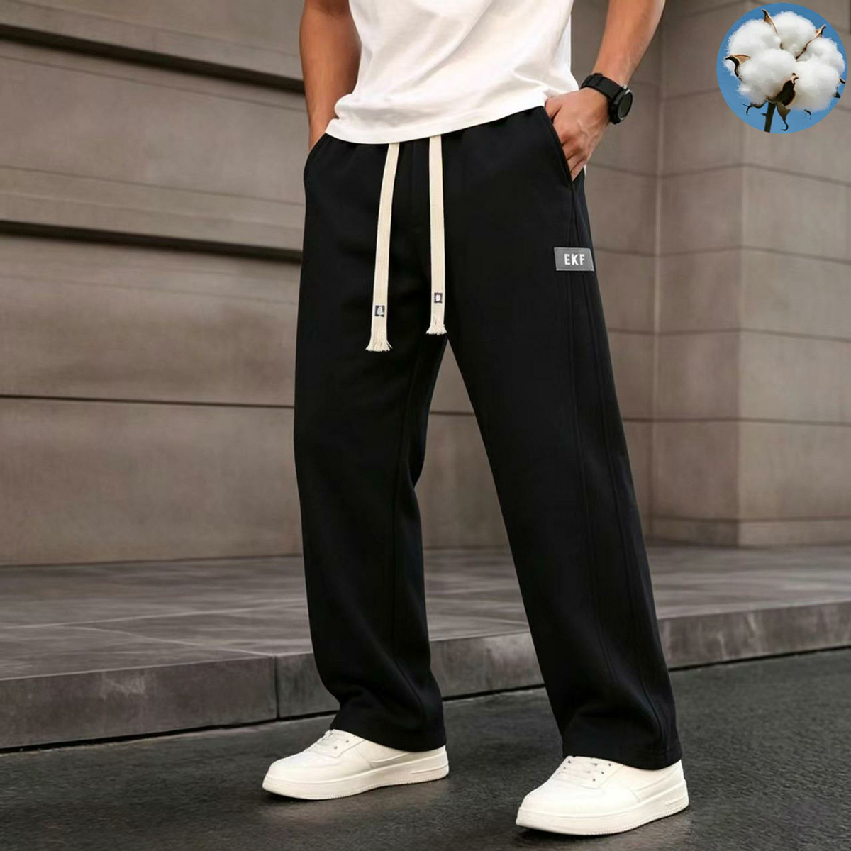 Men’s Cotton Wide-Leg Sweatpants