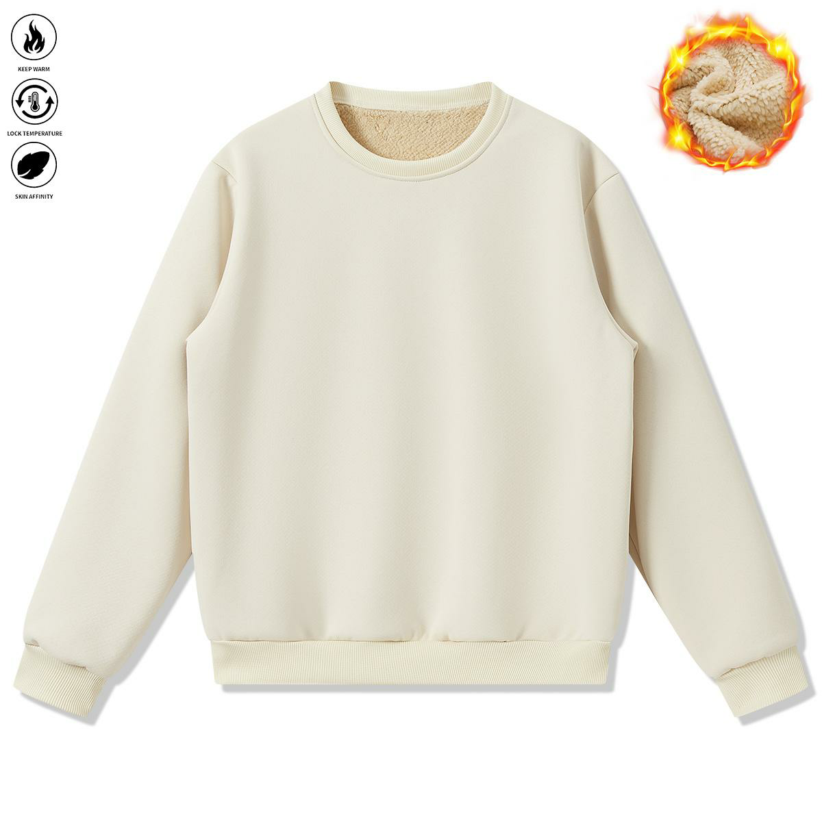 Men's Fleece-Lined Warm Pullover Sweatshirt