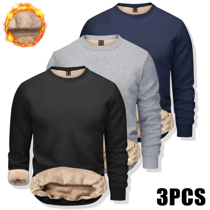Men's Fleece-Lined Warm Pullover Sweatshirt