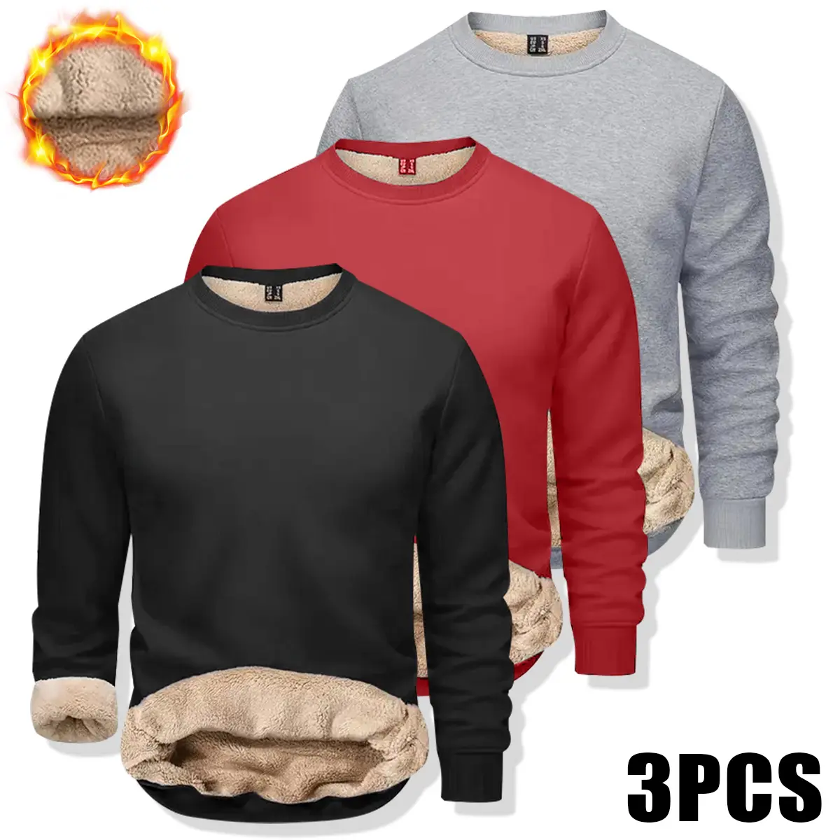 Men's Fleece-Lined Warm Pullover Sweatshirt