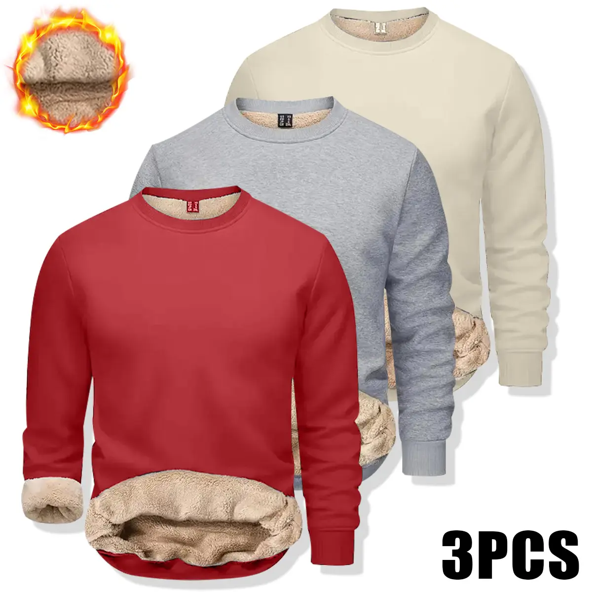 Men's Fleece-Lined Warm Pullover Sweatshirt