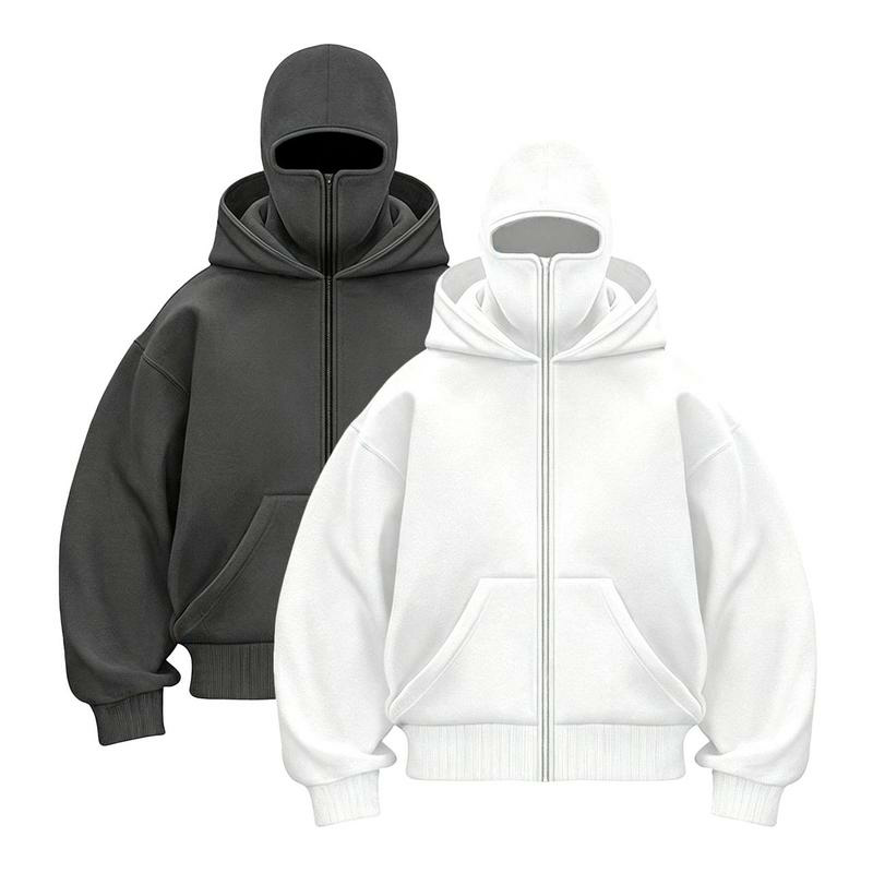 Men’s Windproof Balaclava Hoodie with Built-In Face Cover