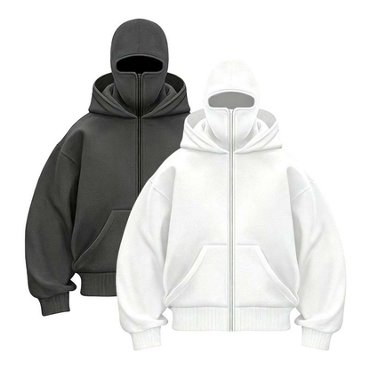 Men’s Windproof Balaclava Hoodie with Built-In Face Cover
