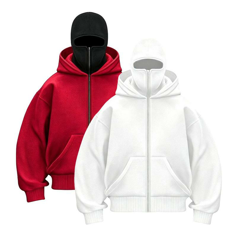 Men’s Windproof Balaclava Hoodie with Built-In Face Cover