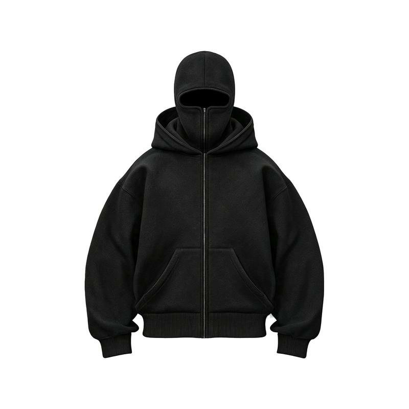 Men’s Windproof Balaclava Hoodie with Built-In Face Cover