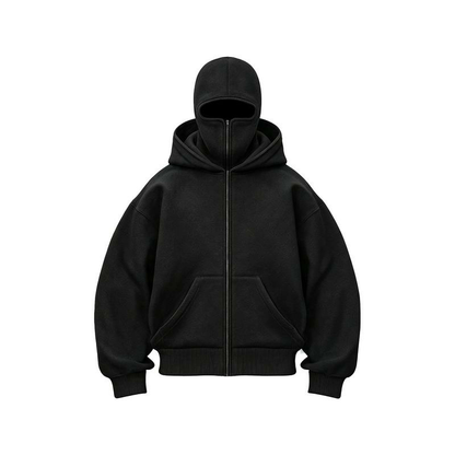 Men’s Windproof Balaclava Hoodie with Built-In Face Cover
