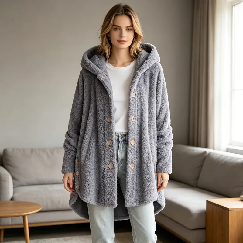 Women's 2026 Winter European-American Plush Round Neck Coats
