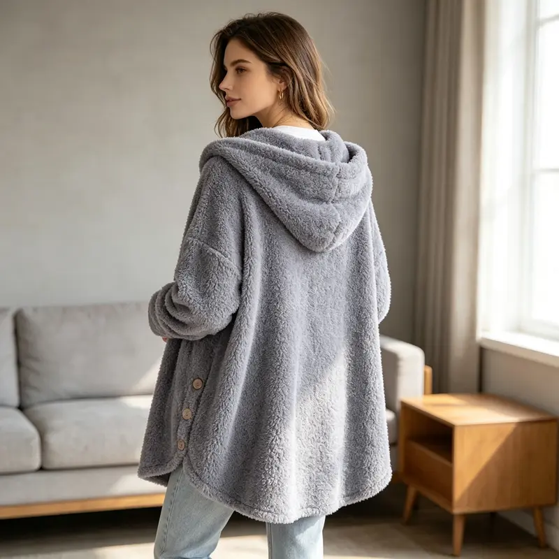 Women's 2026 Winter European-American Plush Round Neck Coats