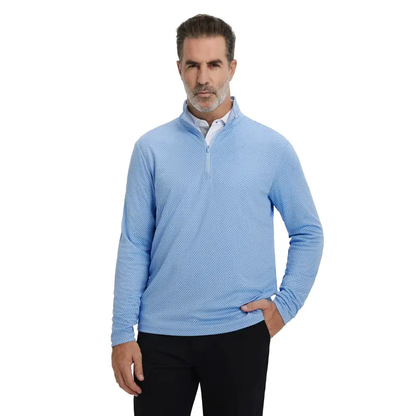 Quarter Zip Pullover Men Jacquard Dry Fit Moisture
