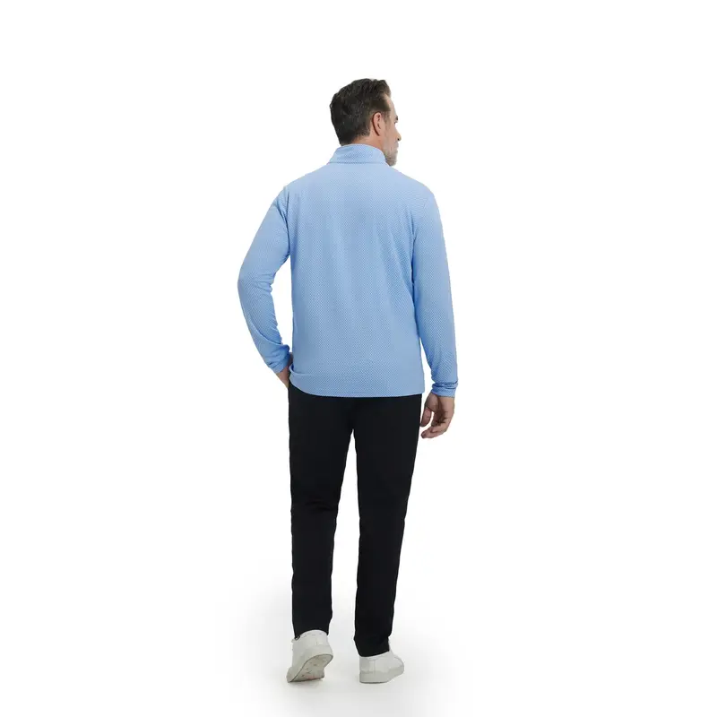 Quarter Zip Pullover Men Jacquard Dry Fit Moisture