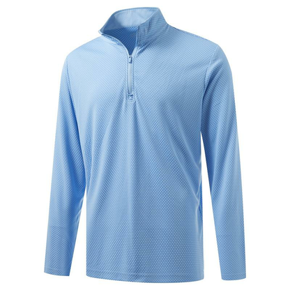 Quarter Zip Pullover Men Jacquard Dry Fit Moisture