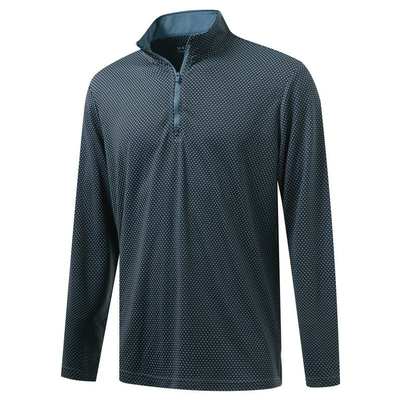 Quarter Zip Pullover Men Jacquard Dry Fit Moisture
