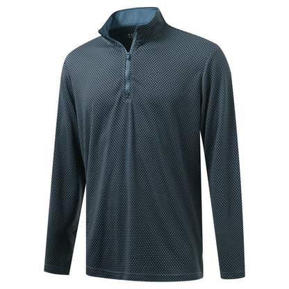 Quarter Zip Pullover Men Jacquard Dry Fit Moisture
