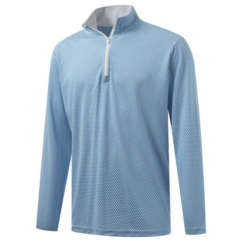 Quarter Zip Pullover Men Jacquard Dry Fit Moisture
