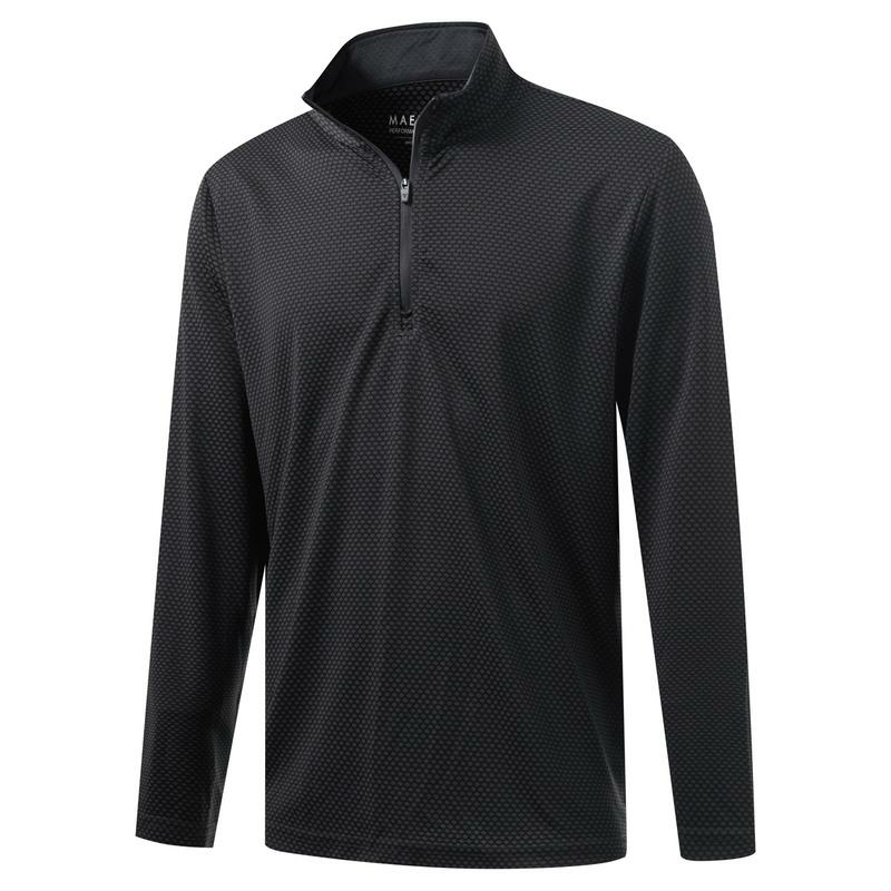 Quarter Zip Pullover Men Jacquard Dry Fit Moisture