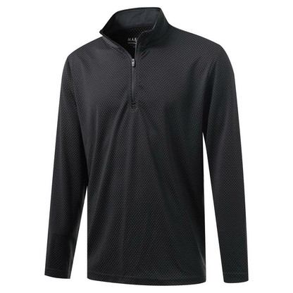 Quarter Zip Pullover Men Jacquard Dry Fit Moisture
