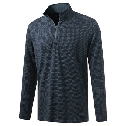 Quarter Zip Pullover Men Jacquard Dry Fit Moisture